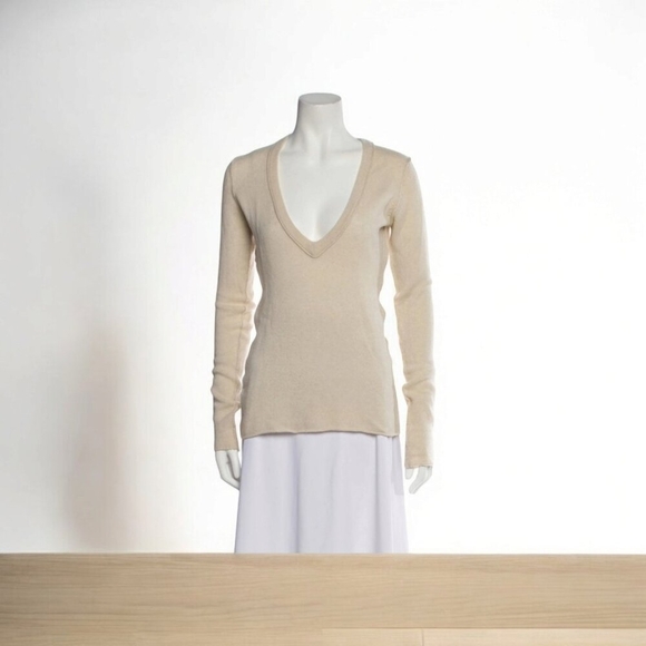 Inhabit Cashmere Plunge Neckline Sweater Size: S - Picture 2 of 13